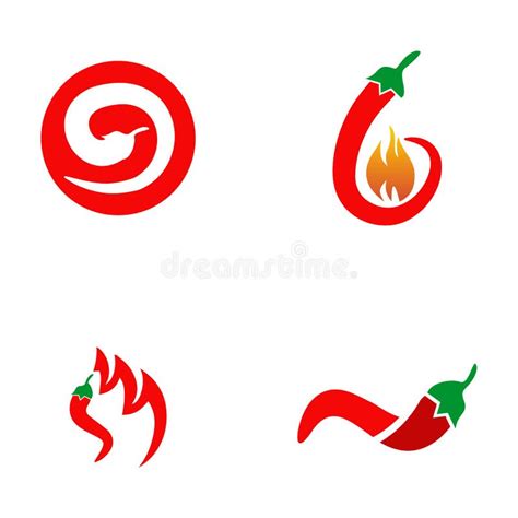 Red Hot Chili Logo Set Design Stock Vector Illustration Of Chili Flame