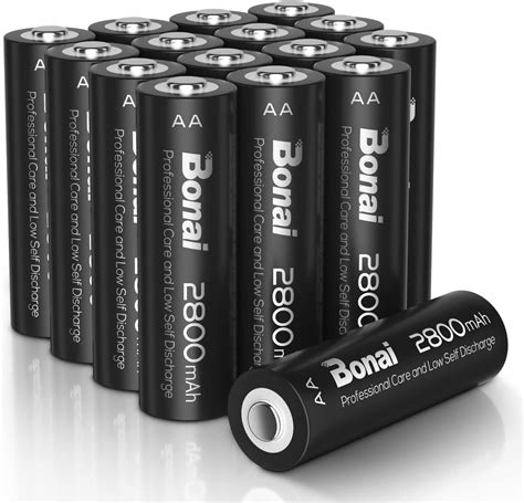 BONAI 16PCS AA Piles Rechargeables 1 2V 2800mAh Pile HR6 Ni MH