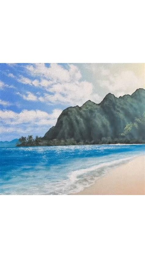 Tropical Beach Landscape Acrylic Painting Landscape Paintings