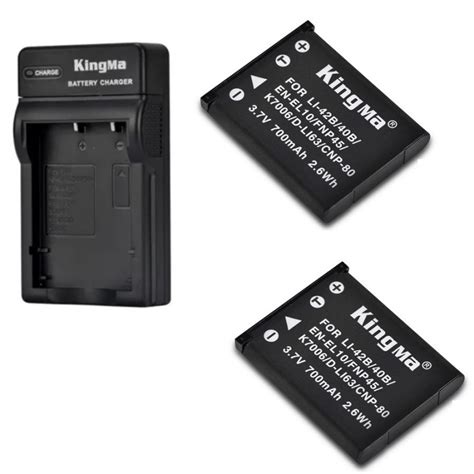 KINGMA 2 Pcs Olympus LI 42B Nikon EN EL10 Lithium Ion Batteries With