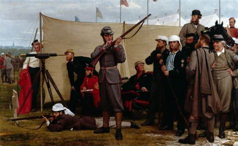 Volunteers At The Firing Point 1866 Painting Henry Tanworth Wells