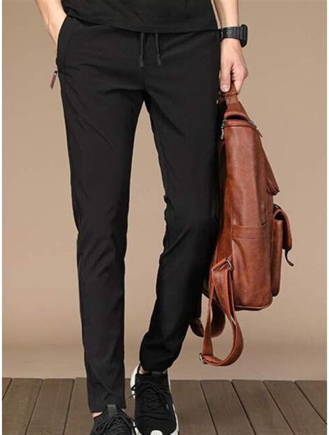 Buy Shein Men Solid Slant Pocket Pants Online Topofstyle