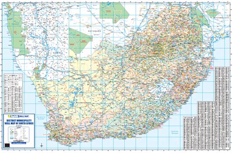 District Municipal Wall Map Of South Africa Map Studio