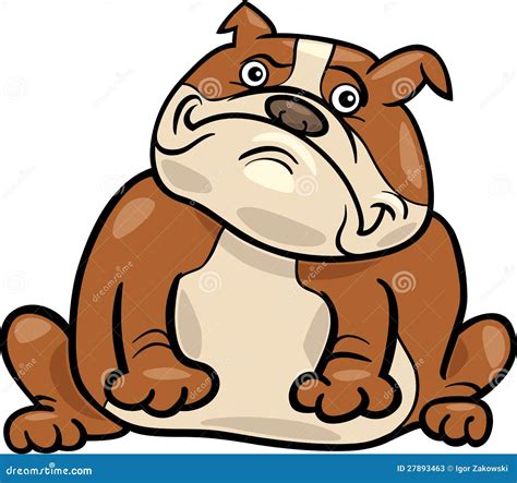 English Bulldog Dog Cartoon Illustration Stock Vector Illustration Of