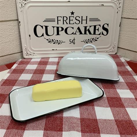 Butter Dish With Farmhouse Style Vintage Kitchen Accessories Butter