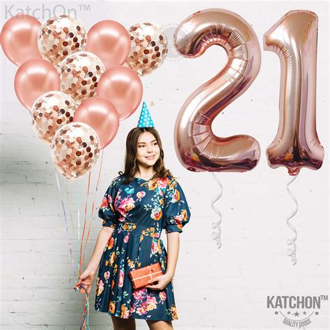 Rose Gold Balloon Number Big Inch St Birthday Balloons For