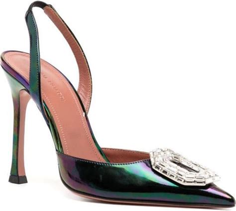 Amina Muaddi Camelia Slingback Pumps Groen Schoenen Nl