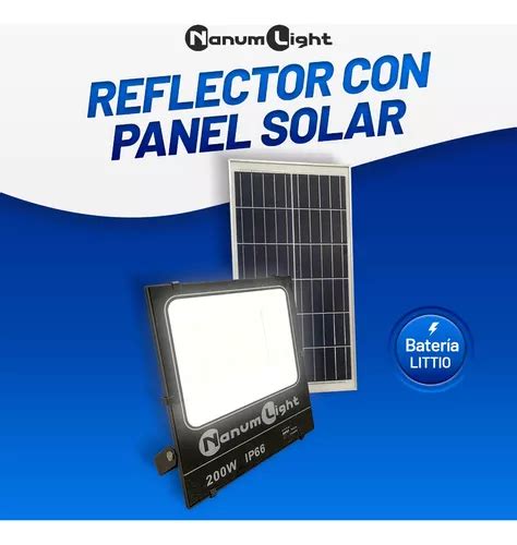 Reflector Led Con Panel Solar Ip W K Nanum Light Mercadolibre