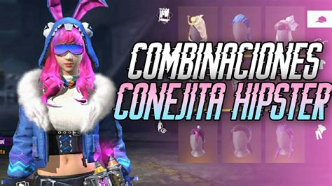 Las Mejores Combinaciones Con El Set Conejita Hipster Free Fire