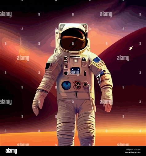 Astronaut Explores Space Being Desert Mars Astronaut Space Suit