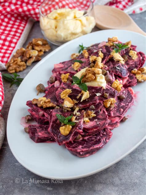 INSALATA DI BARBABIETOLE ROSSE Con Aglio Maionese E Noci