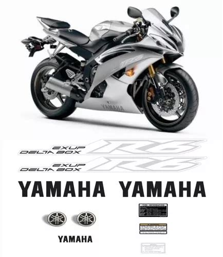 Pegatinas Compatibles Con Yamaha Yzf R6 2008 Plateadas Y Etiquetas De