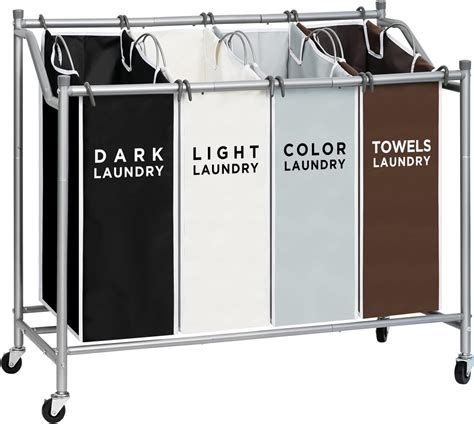 Amazon 4 Bag Laundry Sorter Cart Laundry Hamper Sorter Basket