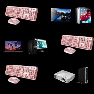 Sades V Teclado Mouse Sem Fio Wireless Rosa Conex O Ghz