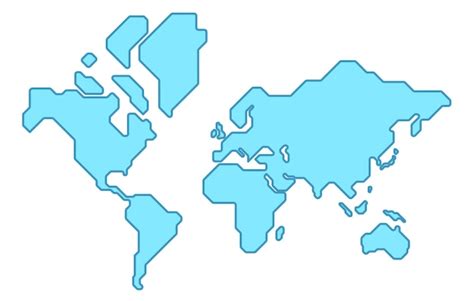 Ilustração simplificada de um mapa do mundo Vetor Premium