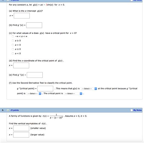 Solved For Any Constant A Let G X Ax 3xln X For X 0