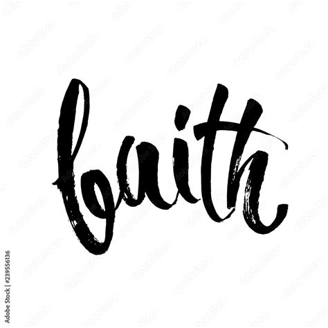 Faith. Vector Bible Calligraphy, Faith Hand Lettering, Modern Script ...