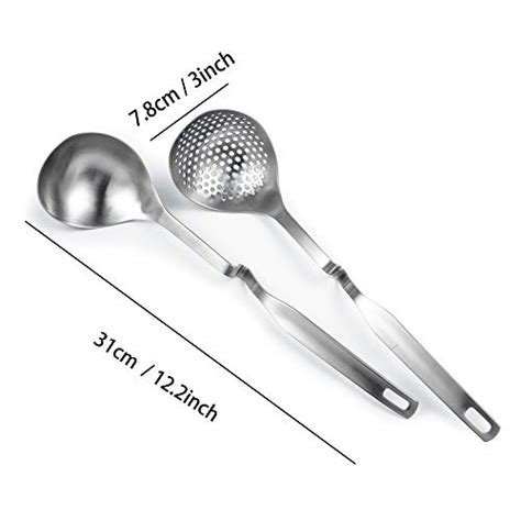 Imeea Hot Pot Ladle Set Slotted Spoons For Cooking Sus304 Stainless