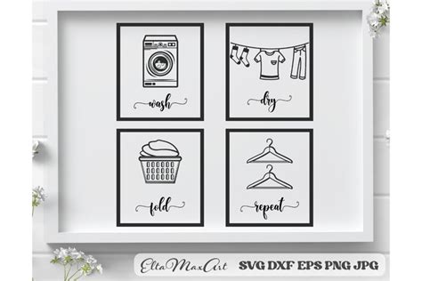 Laundry Svg Wash Dry Fold Repeat Laundry Room Svg NBKomputer