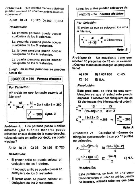 Ejercicios Resueltos De An Lisis Combinatorio Variaciones