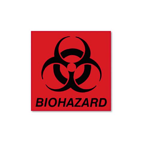 Rubbermaid Commercial Biohazard Decal 5 34 X 6 Fluorescent Red