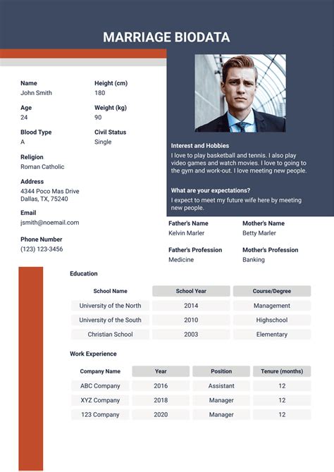 Marriage Biodata Template Pdf Templates Jotform