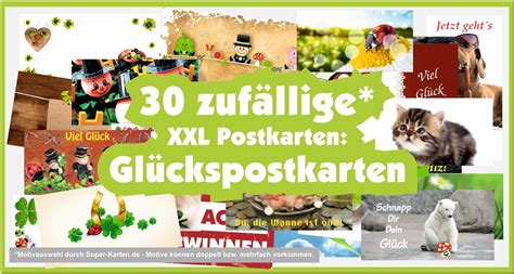 Maxi Postkartenpaket mit Glücksmotiven im XXL Format