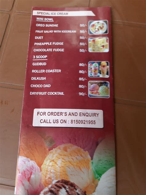 Menu At Sais Cafe India