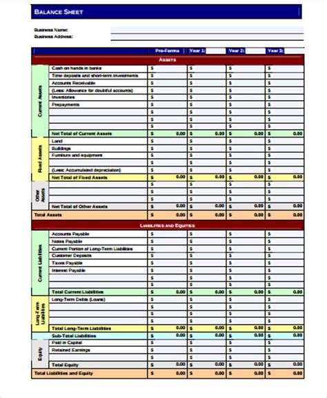 Balance Sheet Template Google Sheets