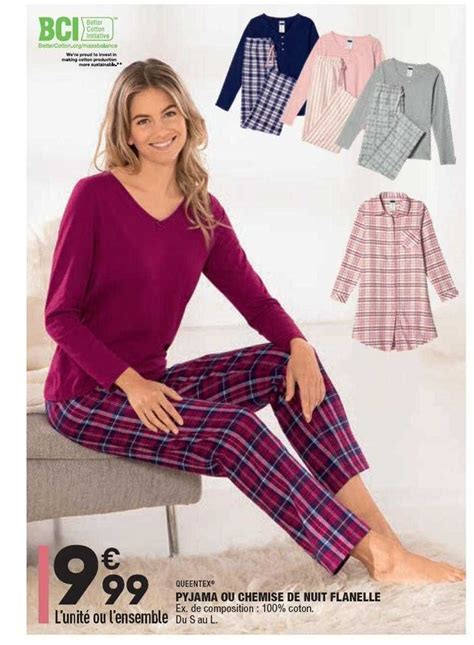 Promo Pyjama Ou Chemise De Nuit Flanelle Queentex Chez Aldi ICatalogue Fr