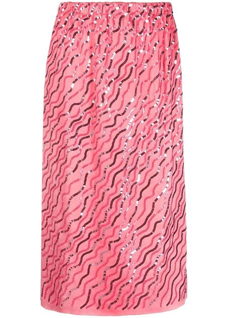 Marni Sequin Embellished A Line Skirt Pink FARFETCH UK