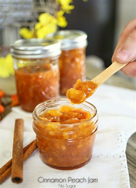 Cinnamon Peach Jam Super Easy Recipe Made Without Sugar So Delicious Peach Jam Canning