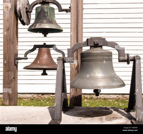 fashioned church bells  display stock photo alamy