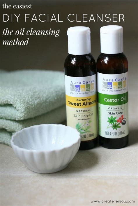 The Easiest Diy Facial Cleanser Ever The Oil Cleansing Method In Action Diy Facial Cleanser