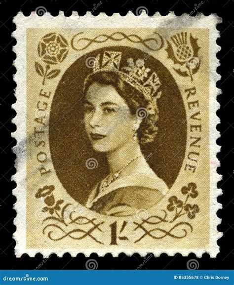 Vintage Queen Elizabeth Ii Postage Stamp Editorial Photo