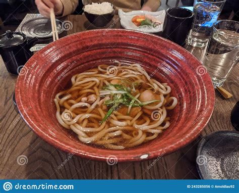 Udon Noodles Soup Japanese Big Bowl Stock Photo Image Of Noodle