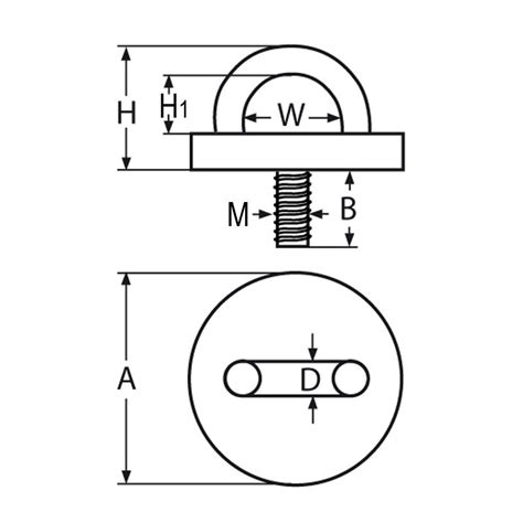 Pontet Sur Platine Ronde Avec Tige Filet E En Inox