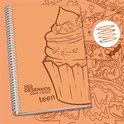 Livro Desenhos Para Colorir Teen Capa Dura X Cm Espiral