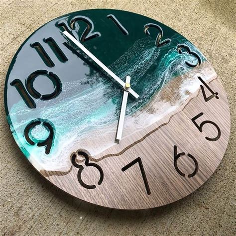 Resin D Clock Resin Wall Clock D Epoxy Wall Clock Epoxy Etsy