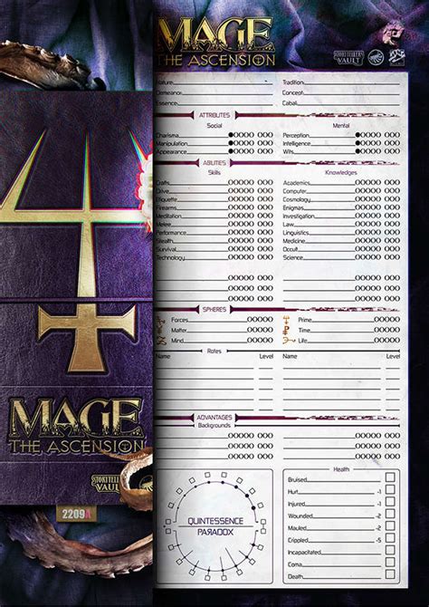 Mage The Ascension Character Sheet Revised White Wolf Wargame Vault