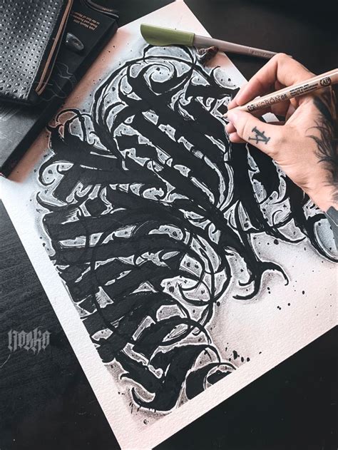 Calligraphy Dark Lettering Tattoo