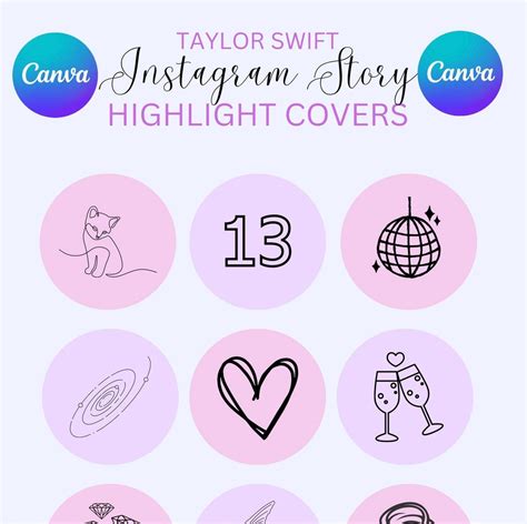 Taylor Swift Instagram Story Highlight Covers Etsy