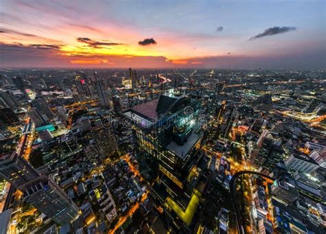 Aerial View Of King Power Mahanakhon Tower In Sathorn Silom Central