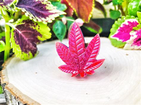 Hot Pink Dream Weed Leaf Ring Pot Leaf Charm Cannabis Etsy