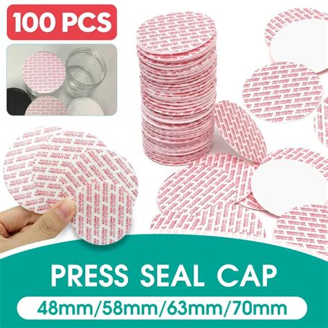 100pcs 58mm Press Seal Cap Liners Jar Bottle Foam Safety Tamper