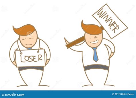 Cartoon Character Winner Loser Royalty Free Stock Photos - Image: 28126208