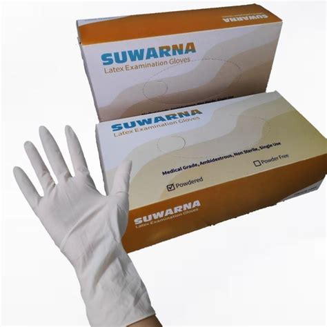 Jual Sarung Tangan Latex Examination Gloves Medis Suwarna 100pc