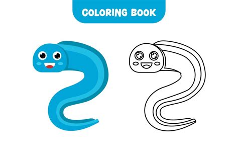 Vector coloring drawing of an eel concept design 16413613 Vector Art at ...