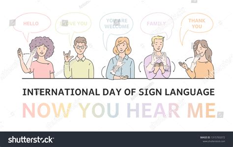 Vector International Day Sign Language Poster Stock Vector Royalty Free 1315793372