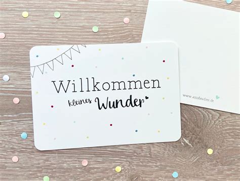 Karte Zur Geburt Willkommen Kleines Wunder Etsy De